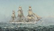 Henry J. Morgan HMS 'Boadicea' oil painting on canvas